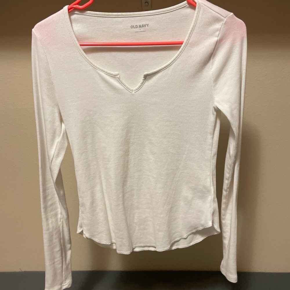 Old Navy Fitted Cream Blouse